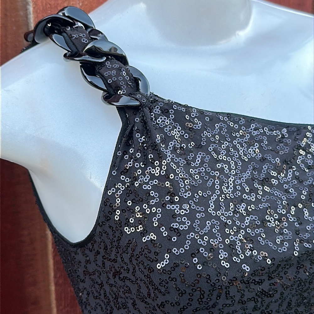 Cache Women’s One Shoulder Sequins Swift Top Size… - image 3